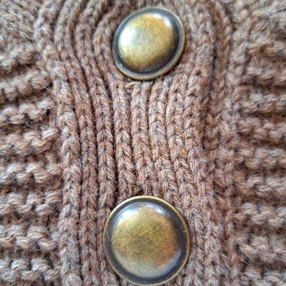 CAROLL ITALY womens CARDIGAN Sz 2 ALPAGA MERINO wool CROP "metal" buttons A GEM - Picture 4 of 8